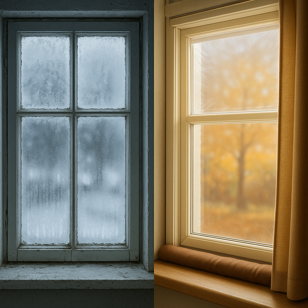 Before and After - Best Way to Insulate Old Single Pane Windows in Winter Without Replacing Glass: Expert DIY Guide