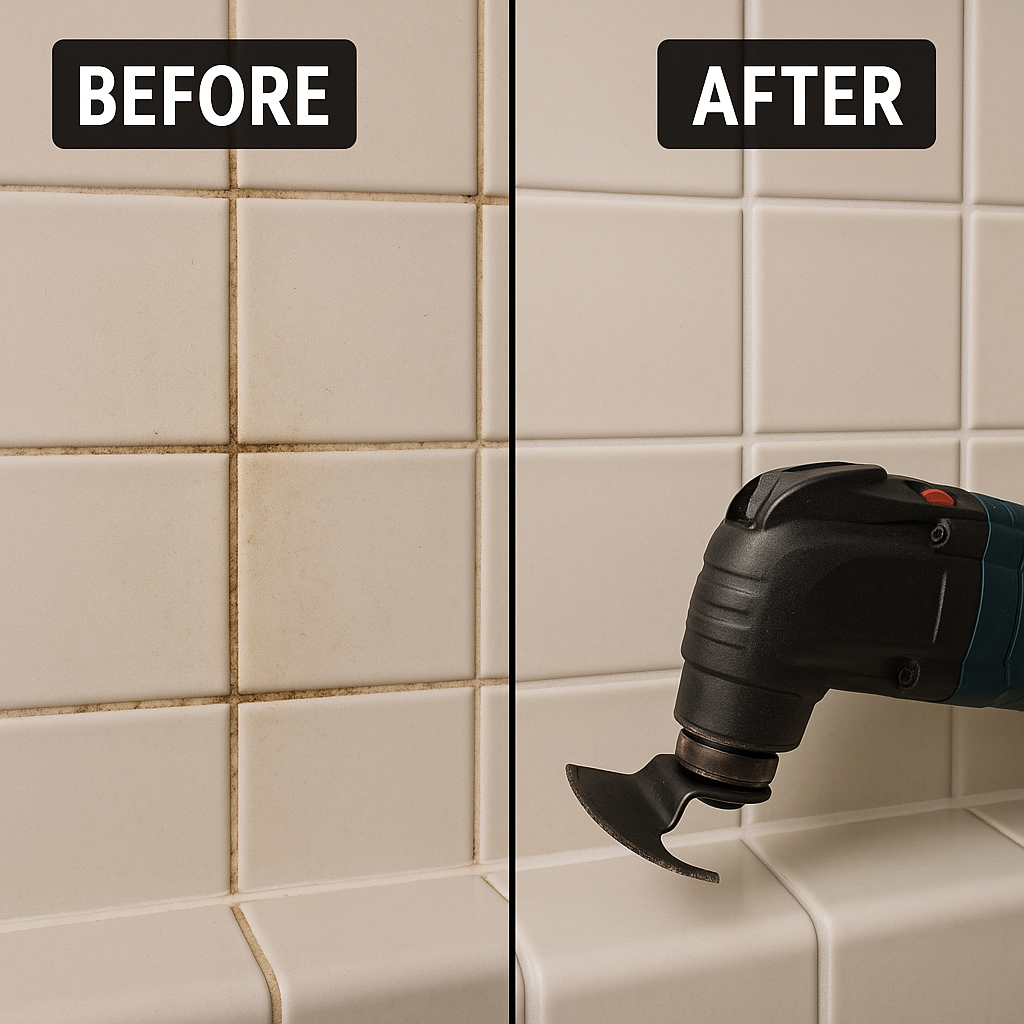 Before and After - Choosing the Best Cordless Oscillating Multi-Tool for Grout Removal