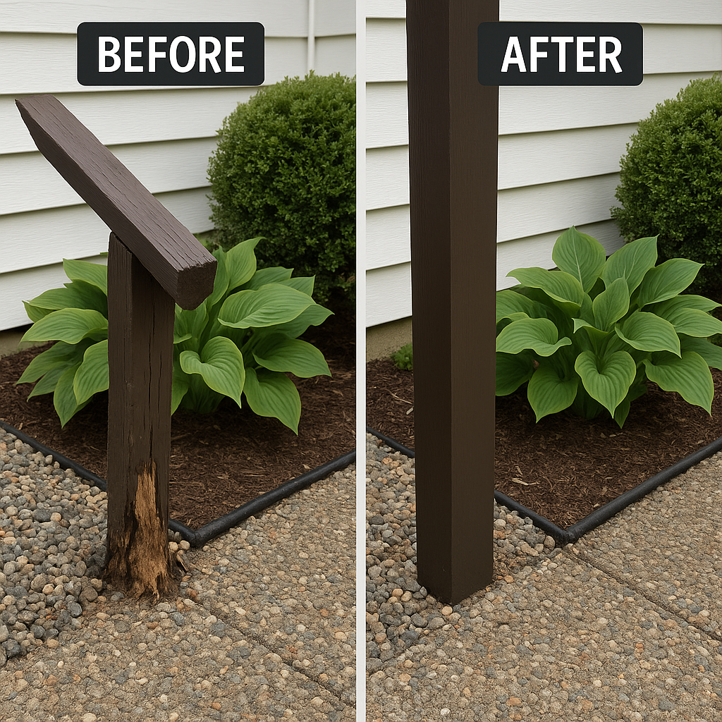 Before and After - How to Replace Broken Fence Posts in Clay Soil - Step-by-Step Guide