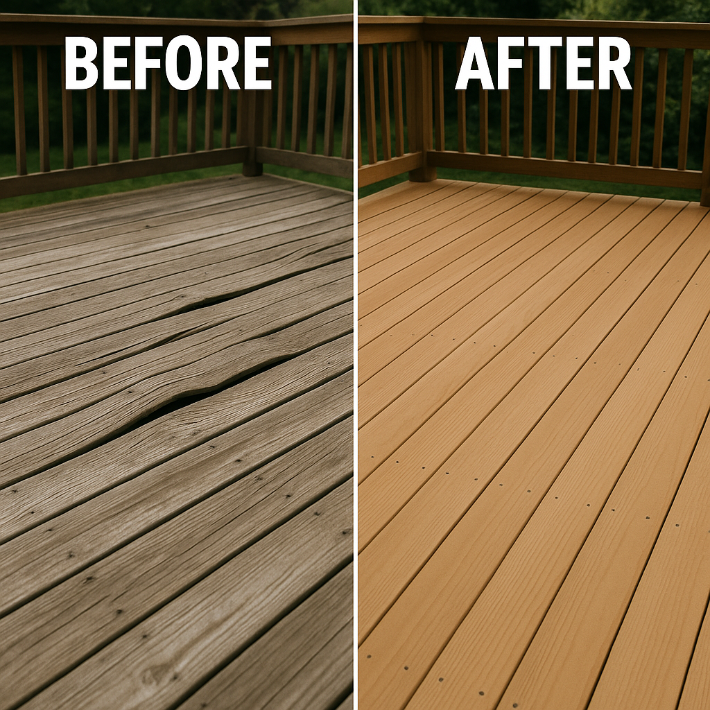 Before and After - Efficiently Replace Warped Deck Boards | Quick Guide