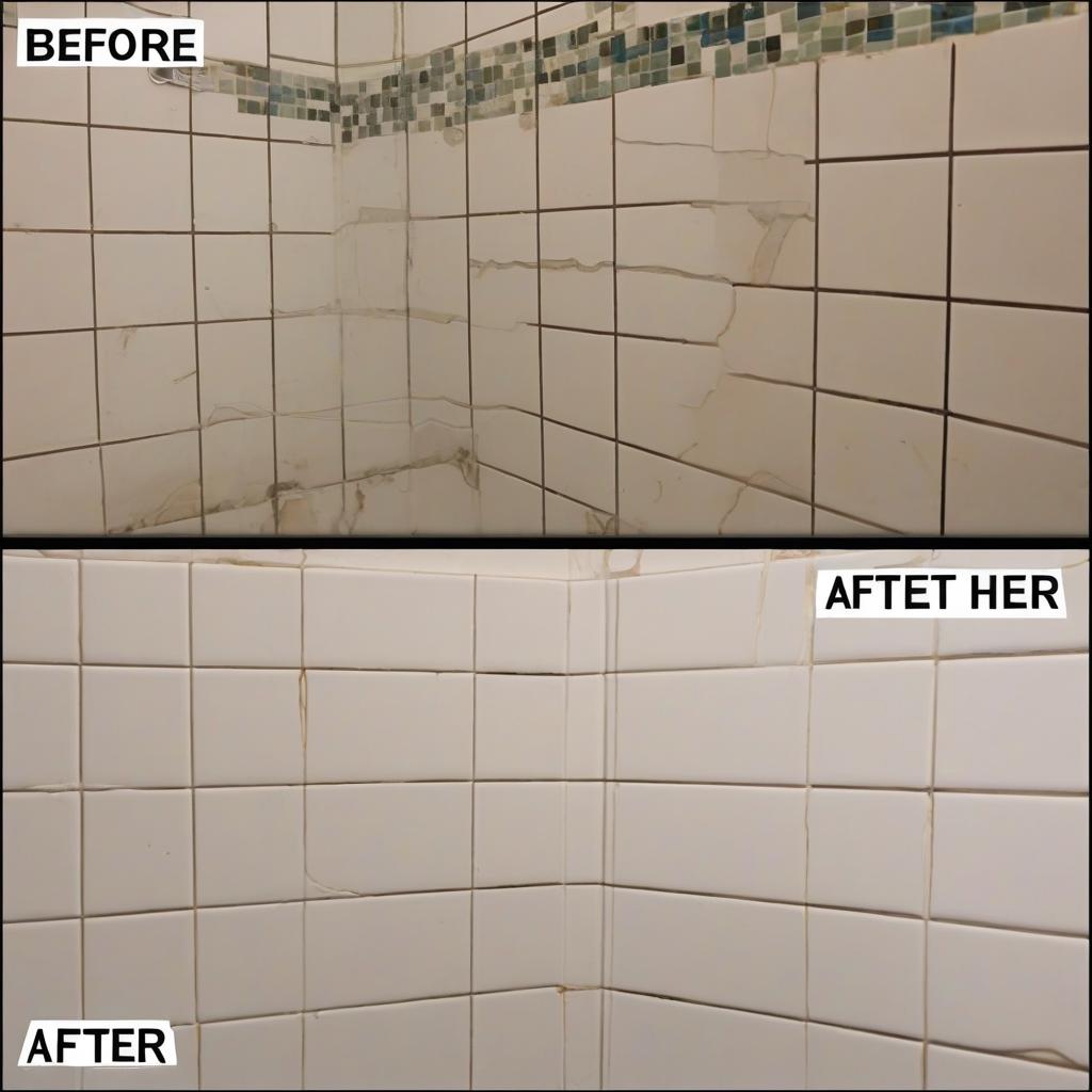 Before and After - Best Cordless Oscillating Multi-Tools for Efficient Grout Removal from Bathroom Tiles