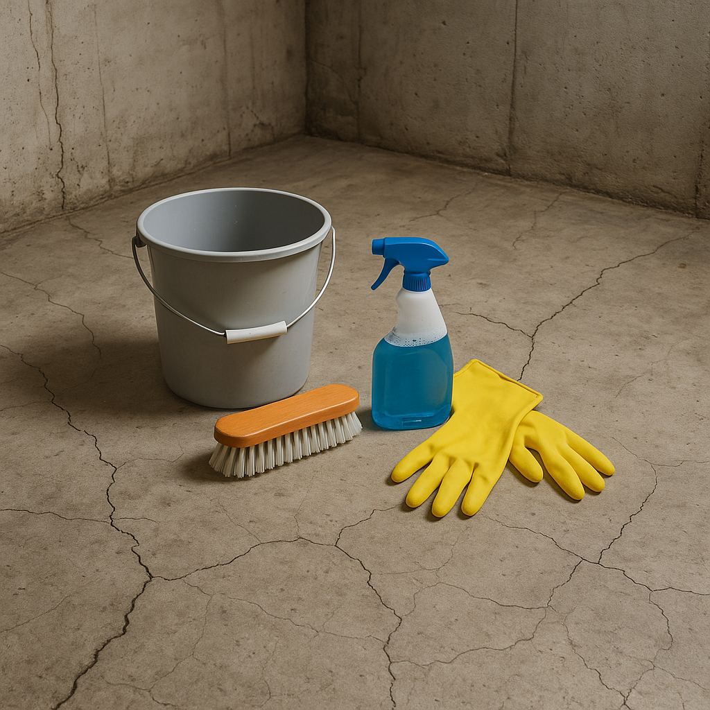 Step image 1 - How to Waterproof a Basement Laundry Room with Concrete Epoxy and Prevent Mold Growth in Humid Climates