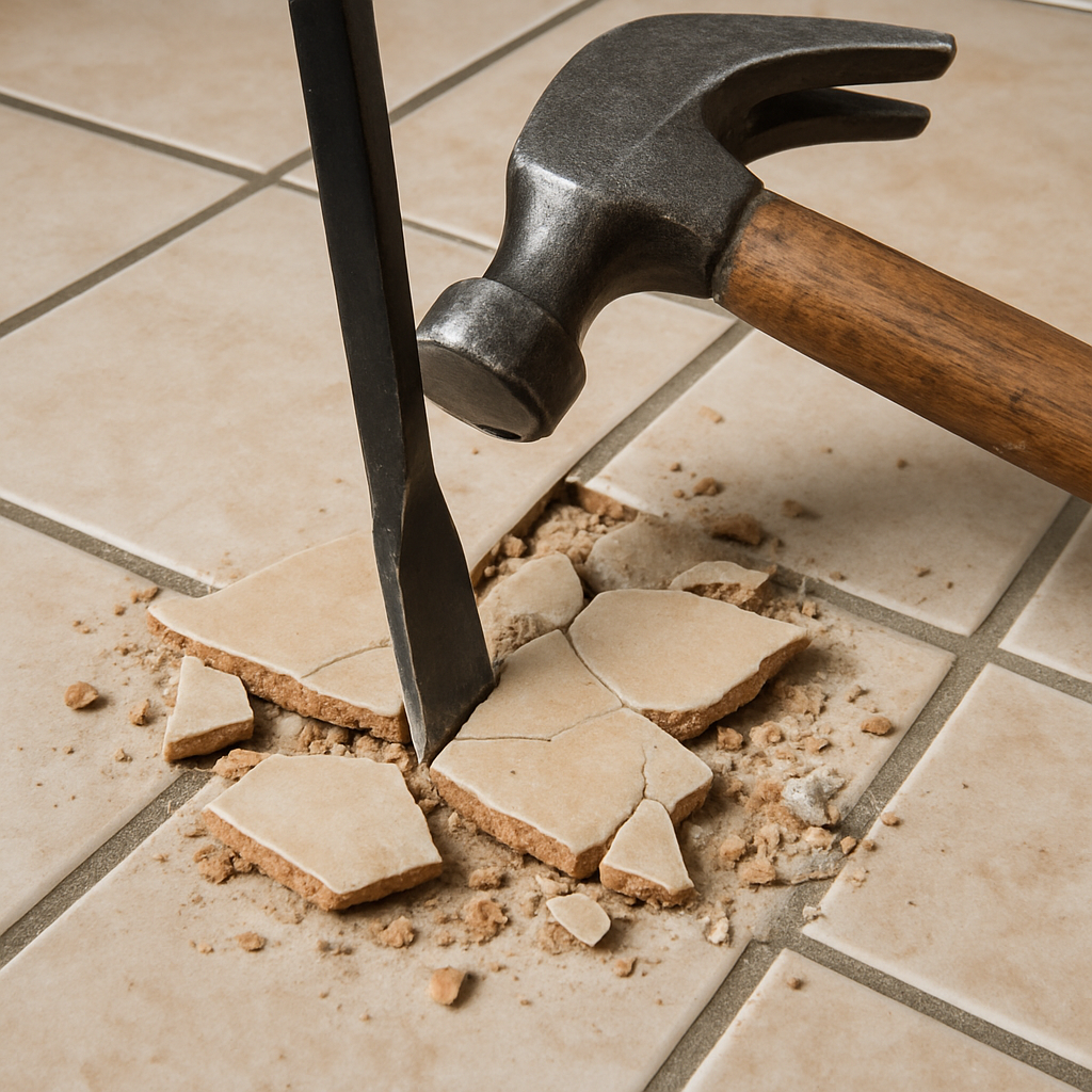 Step image 2 - How to Replace a Broken Ceramic Bathroom Tile Without Damaging Grout or Tiles